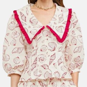 Sofie the Label Matilda Seashell Blouse in Red